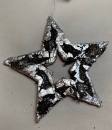 Flechten Stern silber, mit Glitter